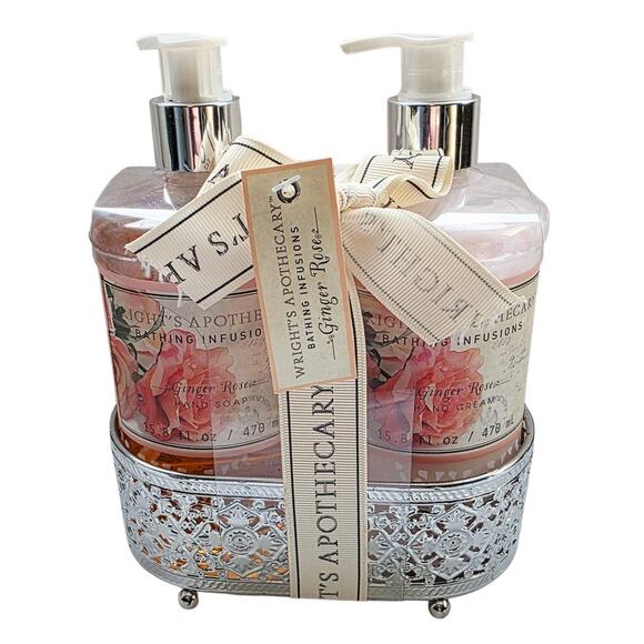 Wrights Apothecary 2 Piece Ginger Rose Lotion & Hand Soap Set Gift Set - Picture 1 of 12